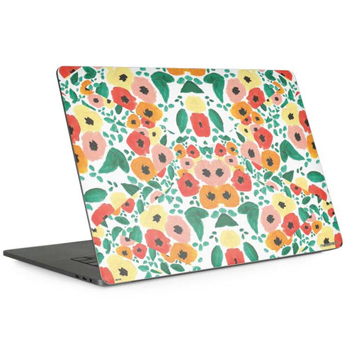 Bouffants and Broken Hearts Geometric Flowers MacBook Skins
